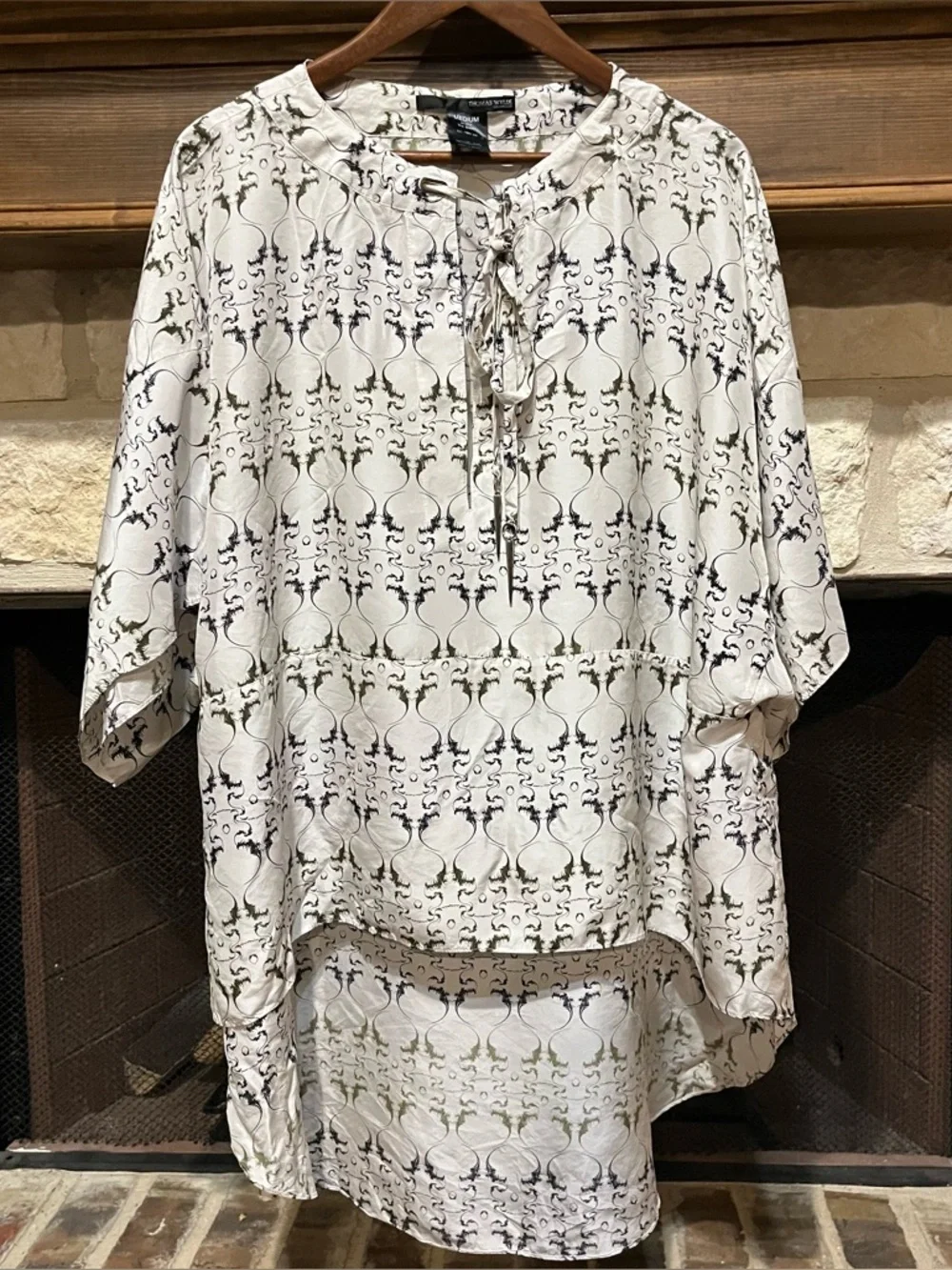 Thomas Wylde Luxury Silk Tunic Blouse Skull Celtic Cross Size M - Picture 2 of 13